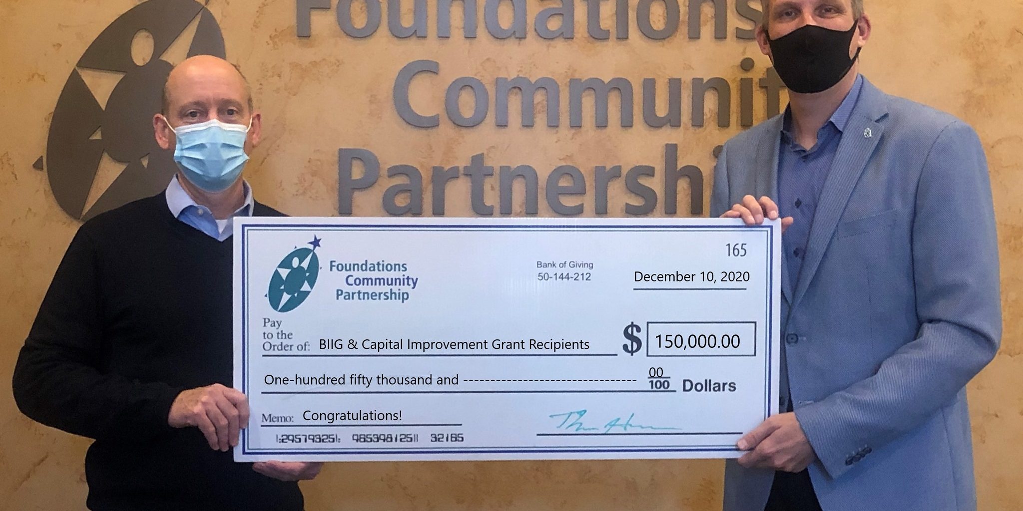 Foundations Community Partnership Board Awards $150,000 in Grants to Local Non-Profits